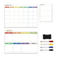 Erasable Magnetic White Board Kit Weekly Monthly Schedule Planner Calendar Fridge Magnet Drawing for Wall Refrigerator