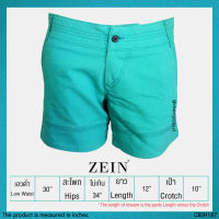 USED Zein - Light Teal Shorts | กางเกงขาสั้นสีฟ้า สีเขียว เอวต่ำ กางเกงยีนส์ กางเกงทรงกระบอก สีพื้น สายฝอ แท้ มือสอง