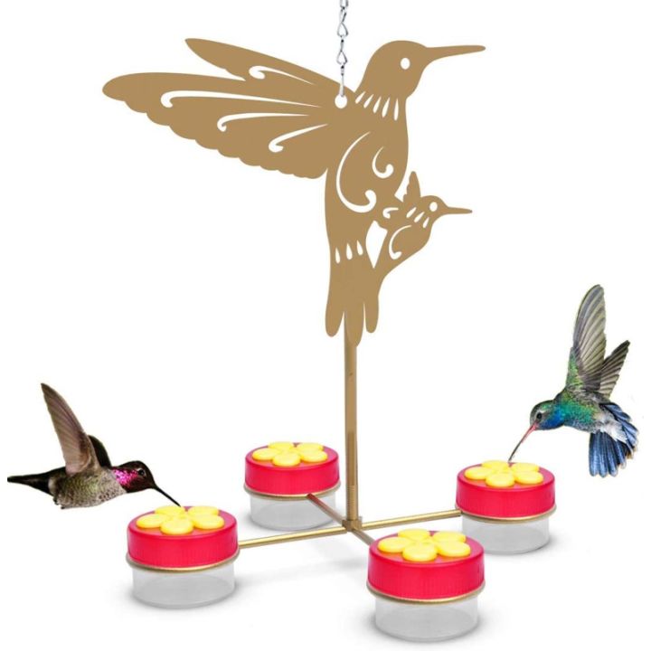 ดอกไม้-hummingbird-feeder-พลาสติกมือถือ-wild-bird-feeders-4พอร์ตให้อาหารแขวนสำหรับภายนอก-garden-yard-ตกแต่ง