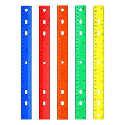 5 Pieces of Color Ruler 5 Kinds of Color Measuring Tools Straight Plastic Ruler for ChildrenS School Office Supplies