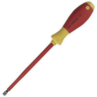 Wiha Insulated Slotted Screwdriver with SoftFinish Ergonomic Grip, 2.5mm x 7" Long