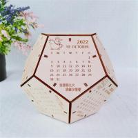 2022 Creative DIY Wooden Calendar Adornment Simple Desktop 3D Spherical Advent Calendars Perpetual Desk Diary New Year Gift