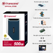 Ổ Cứng Gắn Ngoài 500GB SSD ESD370C USB 3.1 Gen 2 type C PCIe Transcend