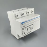 60A 380V ~ สามเฟสสี่สาย Din Rail การกู้คืนอัตโนมัติเชื่อมต่อแรงดันไฟฟ้าและภายใต้รีเลย์ป้องกันแรงดันไฟฟ้า