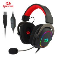 Redragon H510-RGB Zeus X หูฟังสำหรับเล่นเกมตัดหูฟังพร้อมไมโครโฟนตัดเสียงรบกวน7.1 USB รอบทิศทางหูฟังสำหรับคอมพิวเตอร์หูฟังควบคุม EQ