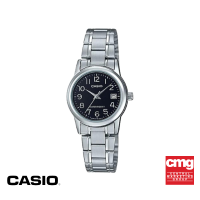 CASIO นาฬิกาข้อมือ CASIO รุ่น LTP-V002D-1BUDF วัสดุสเตนเลสสตีล สีดำ