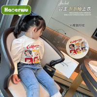 HAOERWU เสื้อซับในแขนพองสำหรับเด็กผู้หญิง,เสื้อยืดแฟชั่นลายการ์ตูน