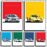 Retro Racing GTR รถ Vintage Cuadros พิมพ์ Nordic Wall Art Decor-ตกแต่งบ้านสำหรับห้องนั่งเล่นภาพวาดภาพโปสเตอร์ภาพจิตรกรรมฝาผนัง0712