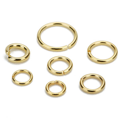 SAUVOO 100Pcslot Stainless Steel Open Jump Ring 4568mm Dia Round Gold Color Split Rings For Diy Jewelry Making Findings