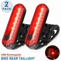 ✼ 2 Pack Bright Bicycle Rear Light Cycling Taillight Safety Flashlight USB Rechargeable 4 Light Mode Options LED Bike Tail Light