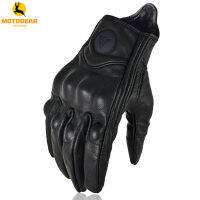 Biker Retro Motorcycle Gloves Leather Vintage Riding Moto Protective Biker Male Motorbike Glove Motor Sports Bike Gloves