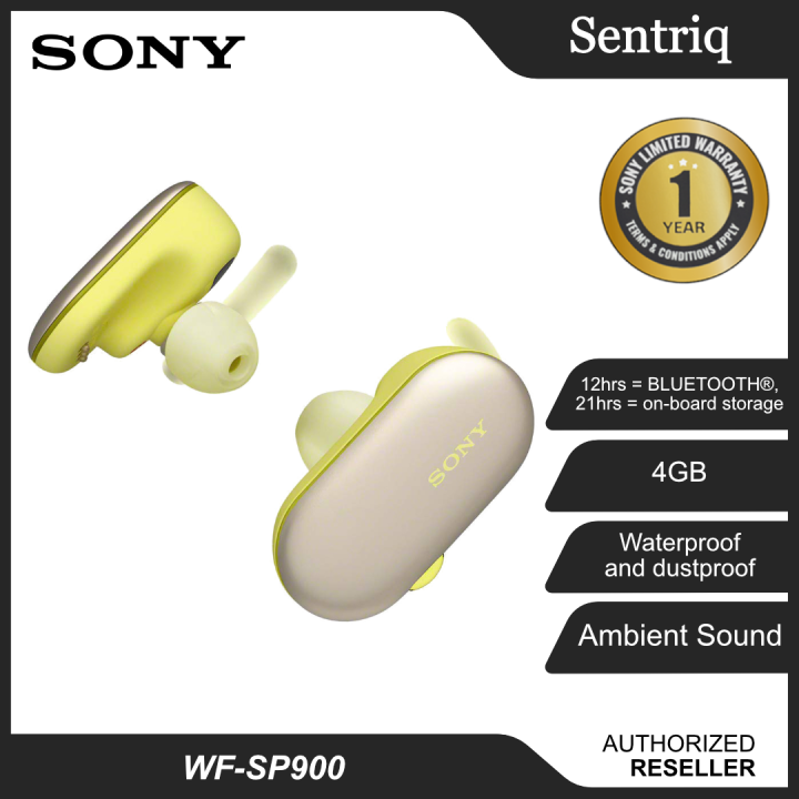 Sony WF-SP900 Yellow Color Wireless In-ear Sports Headphones WF