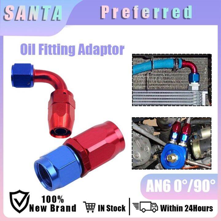 Auto AN6 Oil Hose End Male Female Adaptor 0 90 Degree Alloy Oil Fuel Swivel Hose Fitting