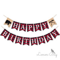 [In stock] ตัดไม้ชุด happy birthday วันเกิดเด็กตกแต่งพรรคดึงธง หมีและธงต้นไม้