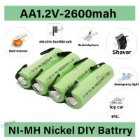 【CW】 1.2V AA Rechargeable Battery 2600mah NI MH Cell Green Shell With Welding Tabs For Philips Electric Shaver Razor Toothbrush