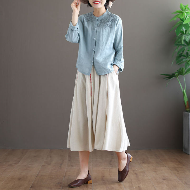 vintage-cotton-and-linen-embroidered-shirt-womens-2022-autumn-new-artist-style-loose-long-sleeved-all-match-solid-color-base-shirt