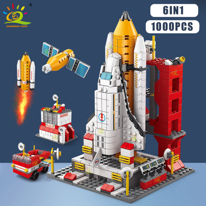 ใหม่-huiqibao-space-aerospace-rocket-building-blocks-ไอเดียนักบินอวกาศตัวเลขอิฐของเล่นสำหรับเด็ก-launch-center-architecture