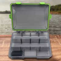 、‘】【； Multi-Ftion Fishing Lure Box Waterproof Fishing Tackle Storage Case Compartments Removable Dividers Fishing Gear Accessories