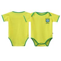 shot goods Newborn Bodysuits Shirt Brazil Home Shirt 2022 World Cup Baby Kits Baby Romper Jersey Football Jersey Boys Girls Soccer Clothing