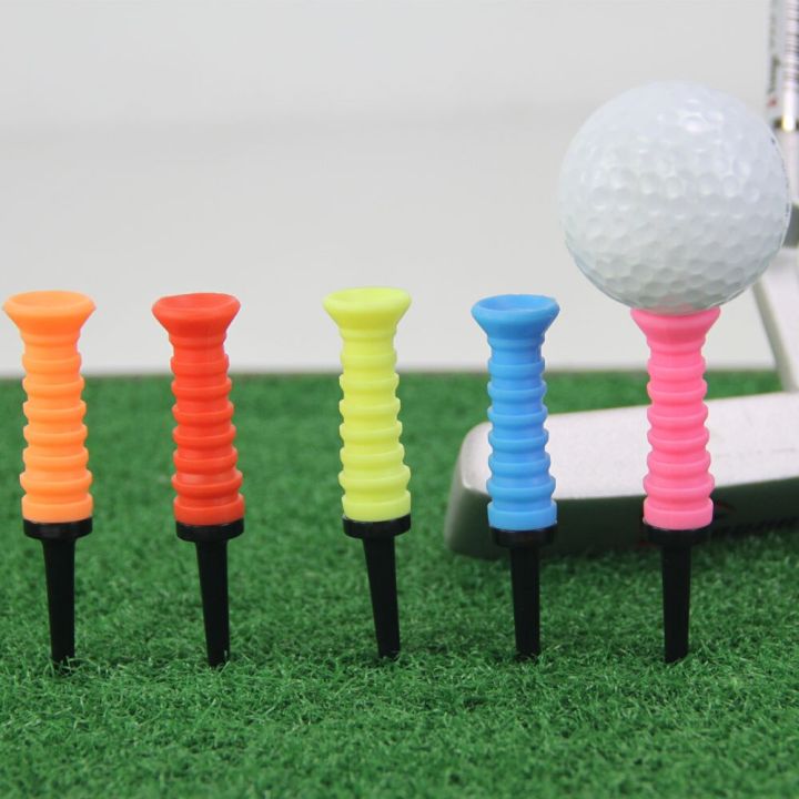 gloof-5-pcs-soft-rubber-cushion-top-plastic-golf-tees-83mm-3-26inch-golf-training-supplies-plastic-ball-tee-towels