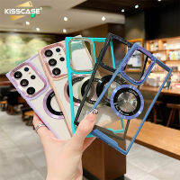 KISSCASE สำหรับ Samsung กาแลคซี S22 S23เคสแบบอัลตร้าพลัสเลนส์ติดกล้องแบบใสตาเหยี่ยวเคสโทรศัพท์สำหรับ A32 Samsung A33 A34 A52 A53 A54เคสกันกระแทกแม่เหล็ก5G