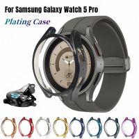 ZZOOI Plating Case for Samsung Galaxy Watch 5 Pro 45mm Soft TPU Cover Half-pack Protective Shell on Galaxy Watch 5Pro Screen Protector