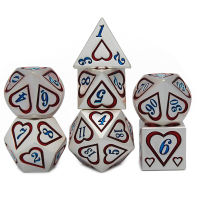 2020 New DnD Metal Dice RPG MTG Dice Include Dice Pouch A Variety of Colors D4 D6 D8 D10 D12 D20 Table Game Heart Style Dice