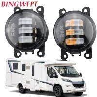 2ชิ้นแผ่นเรืองแสงไฟ LED รถตัดหมอกสำหรับ C5 C3จาก Citroen Berlingo B9กล่องใส่จัมเปอร์290 295 2014 2015ไฟหมอกดีอาร์แอล H11