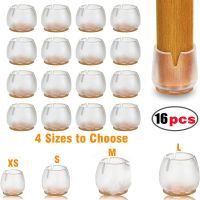 hotx【DT】 16pcs Round Silicone Leg Caps Feet Floor Protector Table Covers for Non-Slip Rubber Cap Bottom