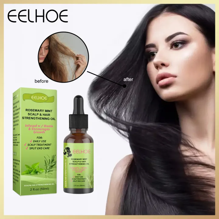 Eelhoe Scalp&Hair Strengthening Oil Organics Rosemary Mint for Daily ...