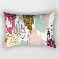 Hot sale high quality geometry beauty pattern pillow covers short plush rectangle pillow cases two sizes for you choose