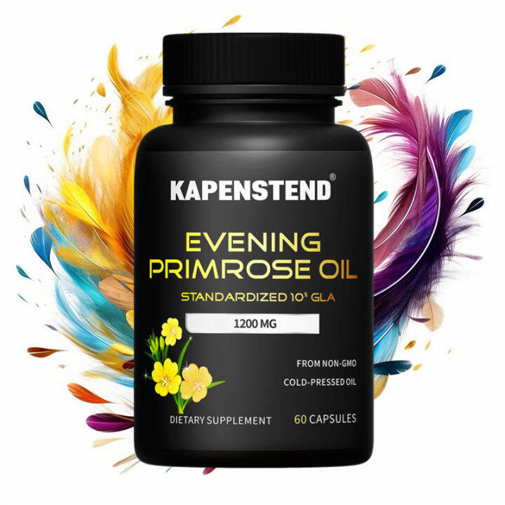 Evening Primrose Oil Capsules 1300mg Cold Pressed GLA + LA Supplement Supports Balanced