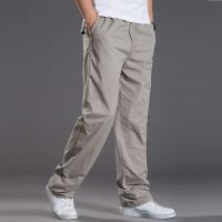 【CC】✼☍۩  Mens Cotton Pants Men Loose Straight Elastic Trousers Brand Joggers Male Super Large Size 6XL