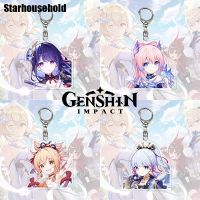 【คุณภาพสูง】genshin impact keychains Raiden Shogun พวงกุญแจจี้อะคริลิครูปการ์ตูนอนิเมชั่น Xiao Hutao Venti Ganyu