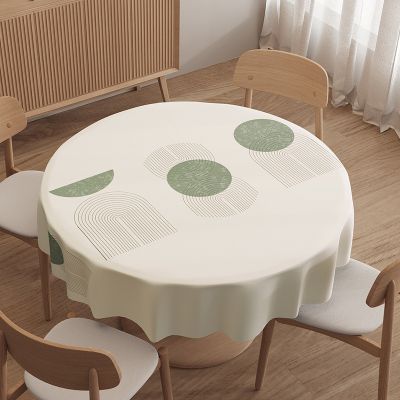 [COD] Round tablecloth waterproof anti-oil anti-scalding pvc round cartoon ins