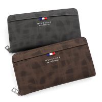 New Mens Wallet Long Pu Leather Simple Zipper Bag Hold Bag Mens Multi-Slot Large Capacity Mobile Phone Bag High-Quality New