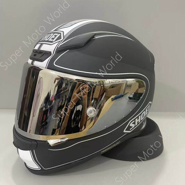 SHOEI Z7 Matte White Striped Helmet Shoei Motorcycle Full Face Helmet