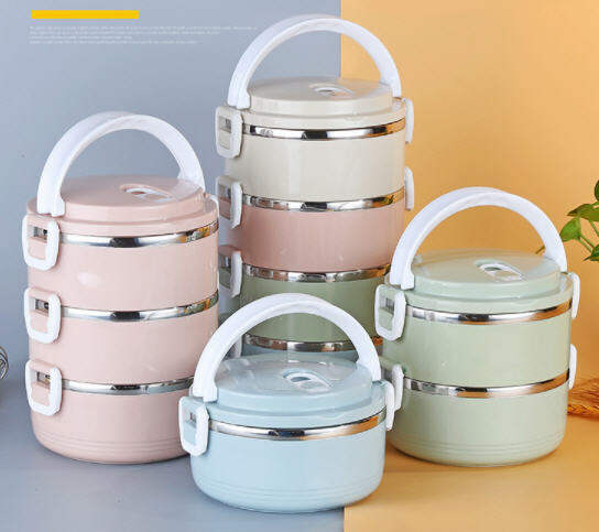 TOWN SHOP ZONE NEW ARRIVAL 3 Layers Stainless Steel Leakproof Thermal ...