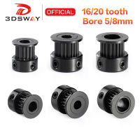 3DSWAY 2GT Timing Pulley 16 ฟัน 20 ฟัน GT2 Pulley Bore 5 8mm Belt Width 6mm Synchronous Wheel Aluminum Gear 3D Printer Parts-qeangshe