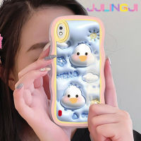 Jjlingji เคส A71 A01ปลอกสำหรับ Samsung A10น่ารักลายดอกไม้เป็ด3D ขอบคลื่นเคสมือถือกันกระแทกแบบใสนิ่มเคสป้องกันซิลิกาเจลโปร่งใสลายกล้องถ่ายรูปเก๋ไก๋