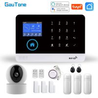 【LZ】☊  GauTone PG103 Tuya GSM Alarm System Wireless Home Security with WiFi IP Camera Smoke Detector RFID card Arm Disarm