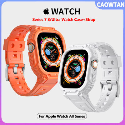 TPU ใหม่ซิลิโคนสำหรับ Apple Watch อัลตร้า8/7 /Se/ 6/5/4/3/2/1ชุดสายและกรณีแอปเปิ้ลดูกีฬาคมชัดสีวงฉันดูสาย38มิลลิเมตร/42มิลลิเมตร40มม./41มม. 44มม./45มม. 49มม