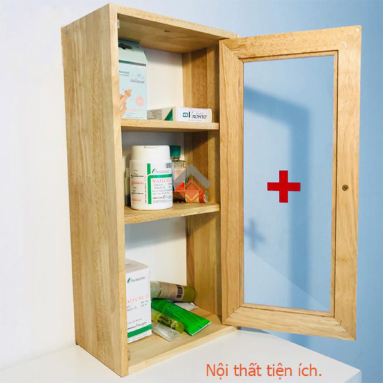 Tủ y tế cửa mica gỗ đức thành - tủ đơn - ảnh sản phẩm 5