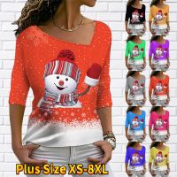 【cw】 Women 39;s SweatshirtSparkly PaintingWeekendSnowmanT Shirt Sweatshirts V Neck XS 8XL 【hot】