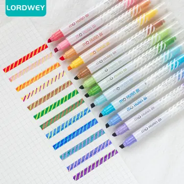 6 Pcs/set Wave Line Art Marker Pens Multi Color Love Star Cloud Point Liner  Highlighter, Student Special Pens 