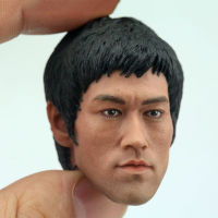 16 Scale เอเชียชาย Wing Chun Jeet Kune ศิลปะการต่อสู้ Bruce Lee Head แกะสลักคลาสสิก Calm รุ่นสำหรับ12 "Body รุ่นของเล่น