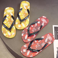 HUF-ผู้ชาย Flip Flop ฤดูร้อนกลางแจ้งกันลื่นกลางแจ้งสวมรองเท้าแตะคลิปเท้ารองเท้าแตะคลิปรองเท้าชายหาดยาง HM-54