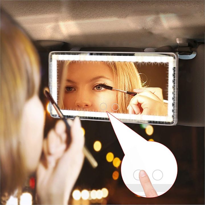 Car Vanity Mirror Rechargeable Pratical With 3 Light Modes 60 LEDs