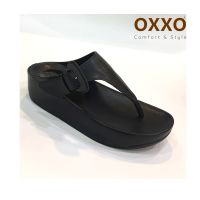 OXXOรองเท้าเพื่อสุขภาพ รองเท้าแตะคีบสไตล์fitflop ประดับด้วยอะไหล่ดอกไม้ FF2101 เล็กกว่าปกติ1ไซส์