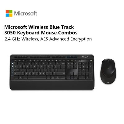 Microsoft Wireless Blue Track 3050 Keyboard Mouse Combos Multimedia Wireless 3000 Upgraded Edition
